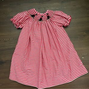 Southern sunshine red white black lab gingham 2 smock dress